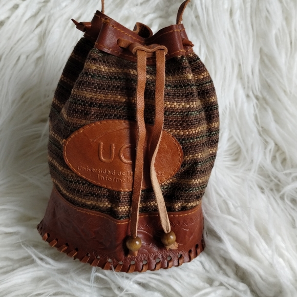 Boho Mini Crossbody bag Leather Fabric UCI - Picture 11 of 11
